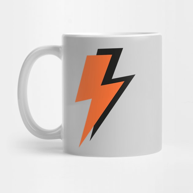 Orange and Black on Grey, Lightning Bolts by OneThreeSix